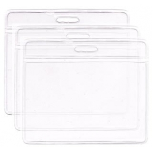 Protetor Bolsa PVC Cristal  HORIZONTAL p/ Crach�s 6x9cm C/100 Unid